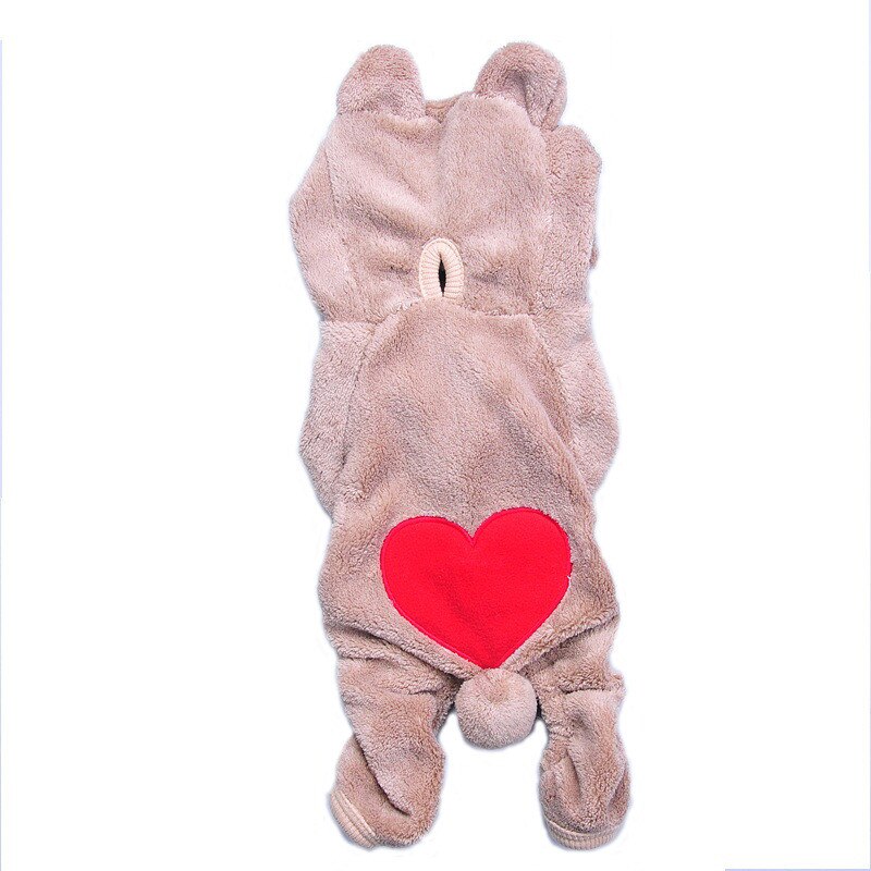 Mooie Hond Kleding Voor Winter Liefde Beer Draaide Huisdier Kleding Cartoon Huisdier Jas: Bourgondië / XS