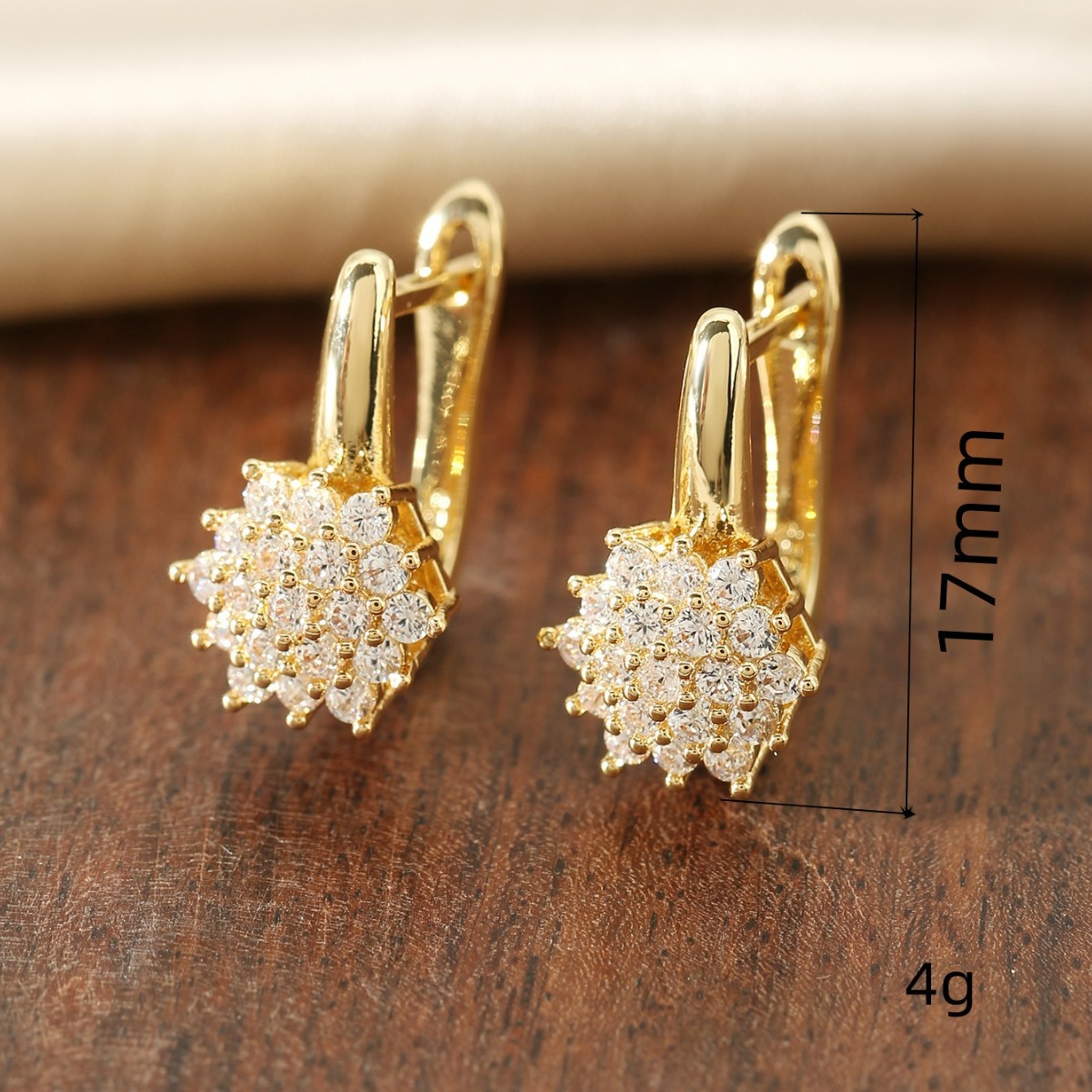 ZAKOL Fashion Rose Gold Color Flower Hoop Earrings dla kobiet CZ Crystal Zircon Earring Brincos: Platerowany rodem