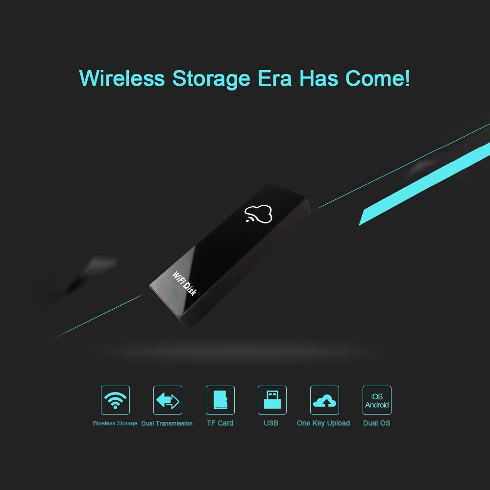 Caja de almacenamiento de memoria de disco WiFi caja de almacenamiento en la nube unidad Flash para TF/MicroSD lector de tarjetas y archivos para compartir