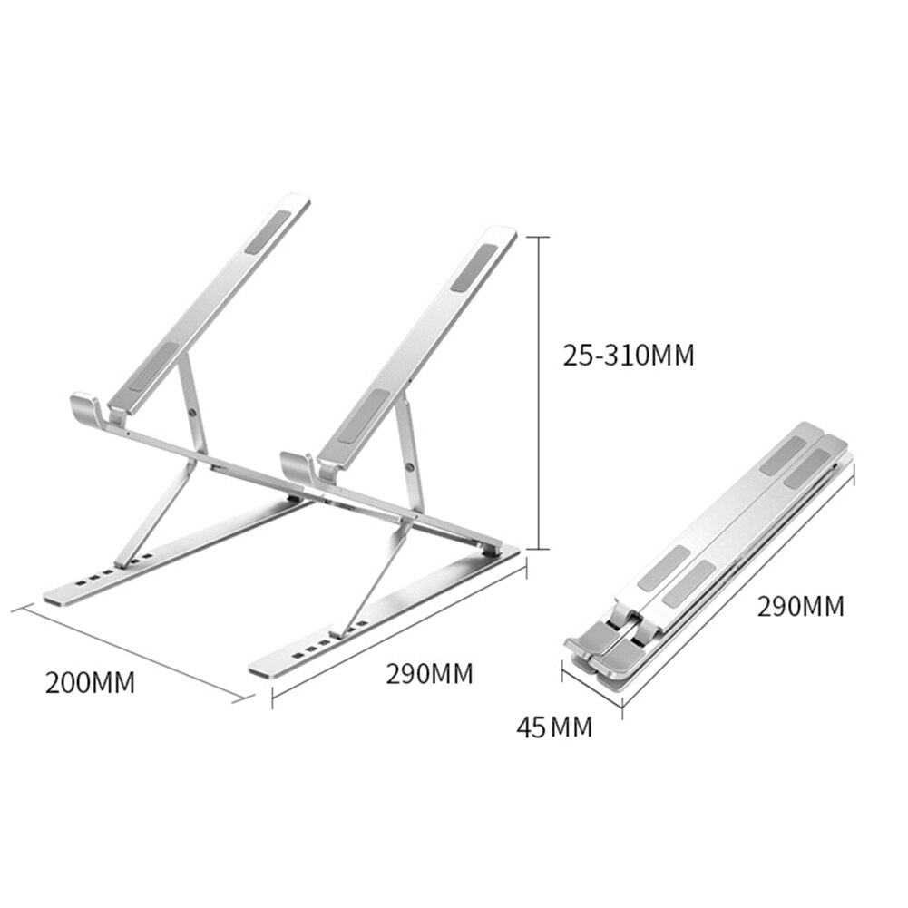 N8 faltbare laptop-pc-ständer aus aluminiumlegierung, höhenverstellbar, tragbar, für notebooks und tablets bis 12.6-17.3 zoll