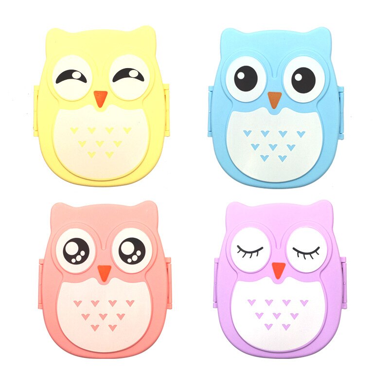 Cute Cartoon Owl Lunch Box Food PP Plastic Storage Box Portable Children Student Heat Preservation Lunch Box Kitchen Utensils