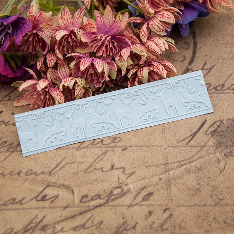 15x3 cm Fawn Plastic Embossing folders Stencils for Scrapbooking DIY Template Making Photo Album Card Handmade Decoration