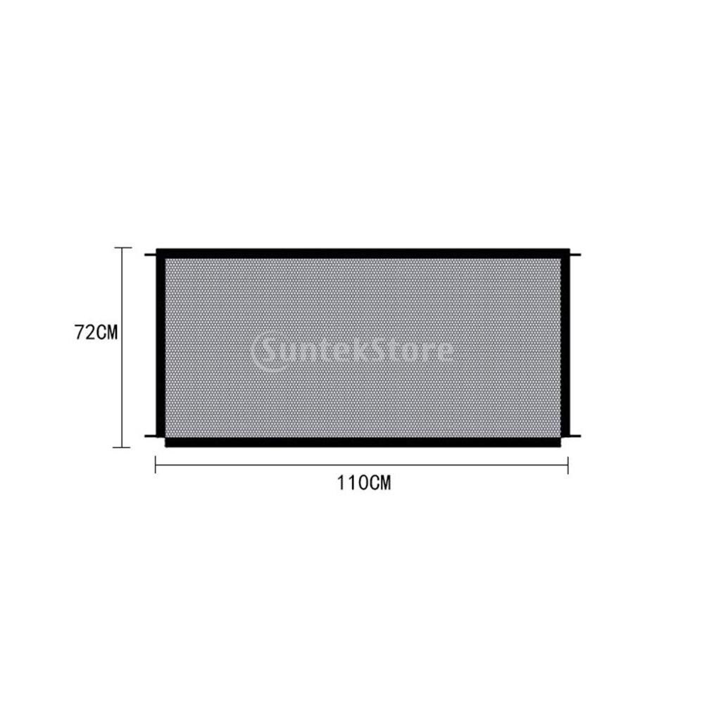 Universal Dog Gate Magic Gate Ingenious Mesh Dog Fence For Indoor and Outdoor Safe Pet Dog Gate Safety Enclosure Pet Supplies: Black1 110x72cm