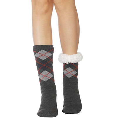 FRALOSHA Nowy4para długi piętro skarpetki męskie domu pantofel męskie zimowe ciepłe rozmyte antypoślizgowe pantofel skarpetki świąteczne: ciemny szary jeden para