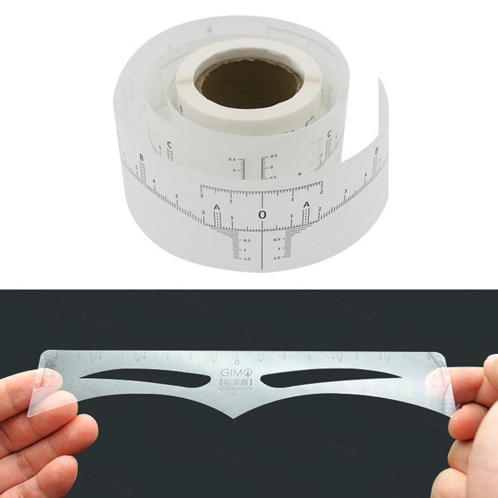 50pcs/roll Disposable Eyebrow Ruler Sticker Adhesive Semi Permanent Eyebrow Rulers Tool Measures Microblading Eyebrow Stencils