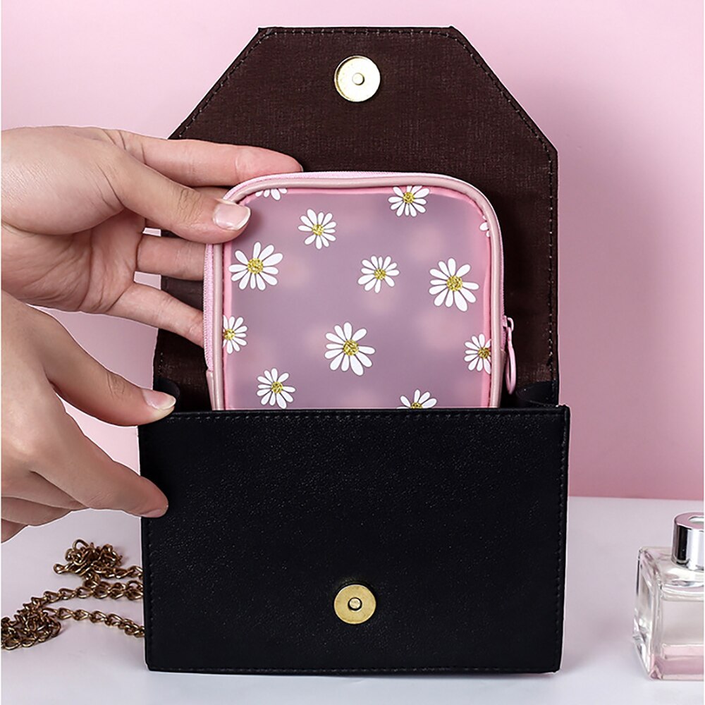 Zomer Daisy Transparante Make-Up Tas Waterdichte Rits Toilettas Meisjes Draagbare Travel Organizer Pouch Schoonheid