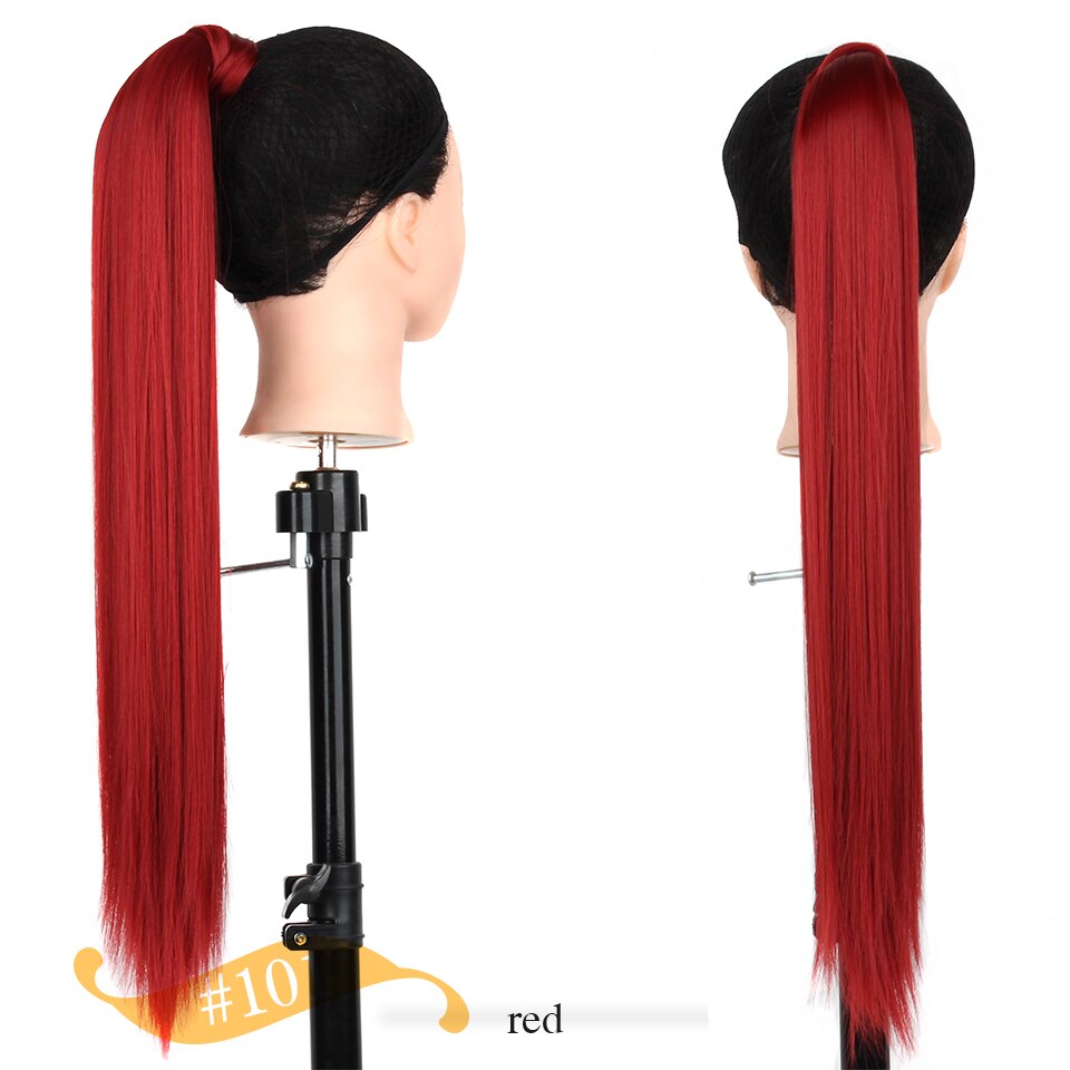 Long Straight Wrap Ponytail Hair 24inch Synthetic Clip in Hairpieces Binding Ponytail Extensions for Women Girls: 101