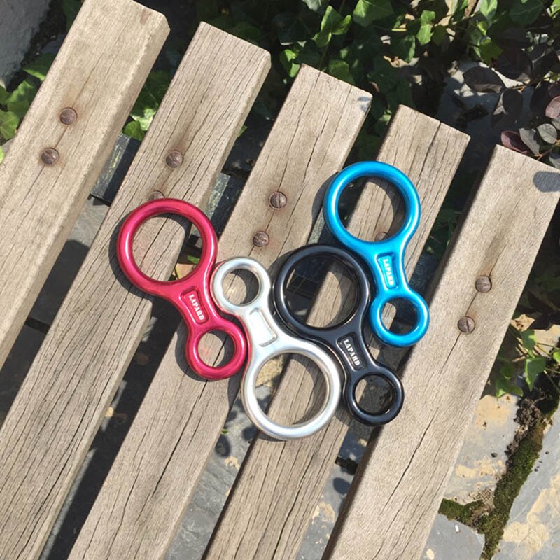 Descenders 35KN Outdoor Climbing 8 Ring Rock Descender Aluminum Magnesium Alloy Portable Slow Descent Abseiling Security Kits