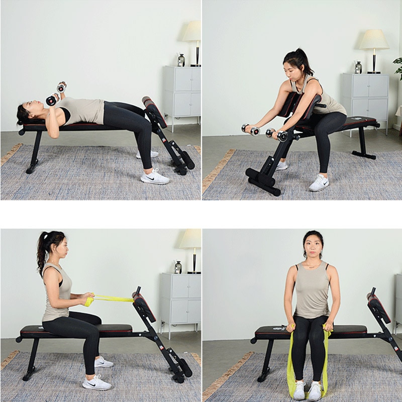 Multifunctional Dumbbell Bench Fitness Abdominal Muscle Board Folding Weight Lifting Training Workout Bench