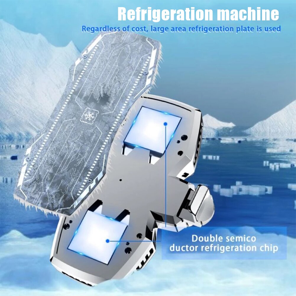 Digitale Display Mobiele Telefoon Halfgeleider Koeling Fan Game Esports Krachtige Radiator Gamepad Telefoon Koeler Systeem Gamer Koelers