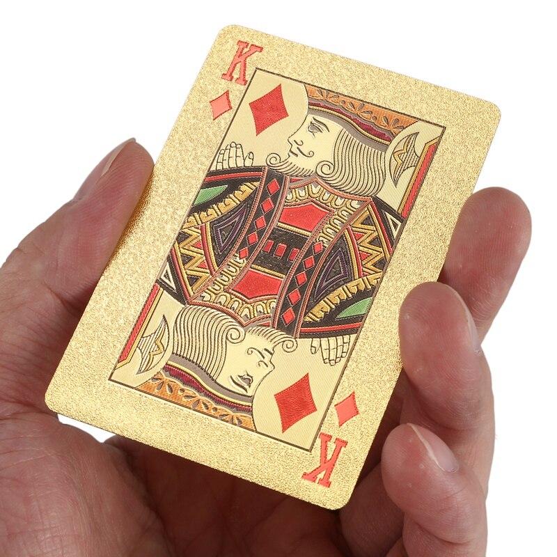 24K Gold Speelkaarten Plastic Poker Game Dek Folie Poken Pack Magic Kaarten Waterdichte Kaart