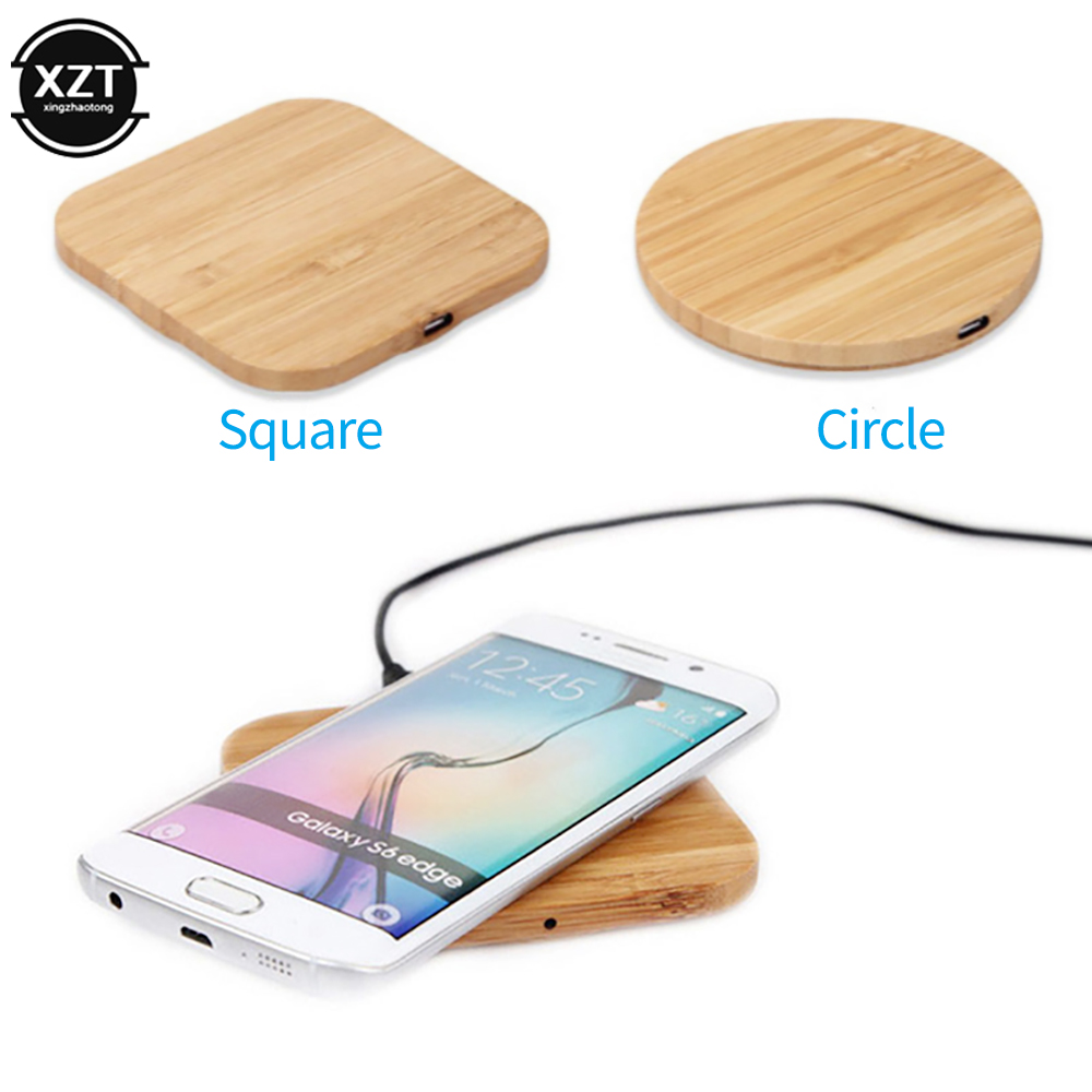 Portable 5W Qi Wireless Charger Slim Wood Pad For Apple iPhone 7 8 Plus Smart Phone Wireless Charging Pad For Samsung S7