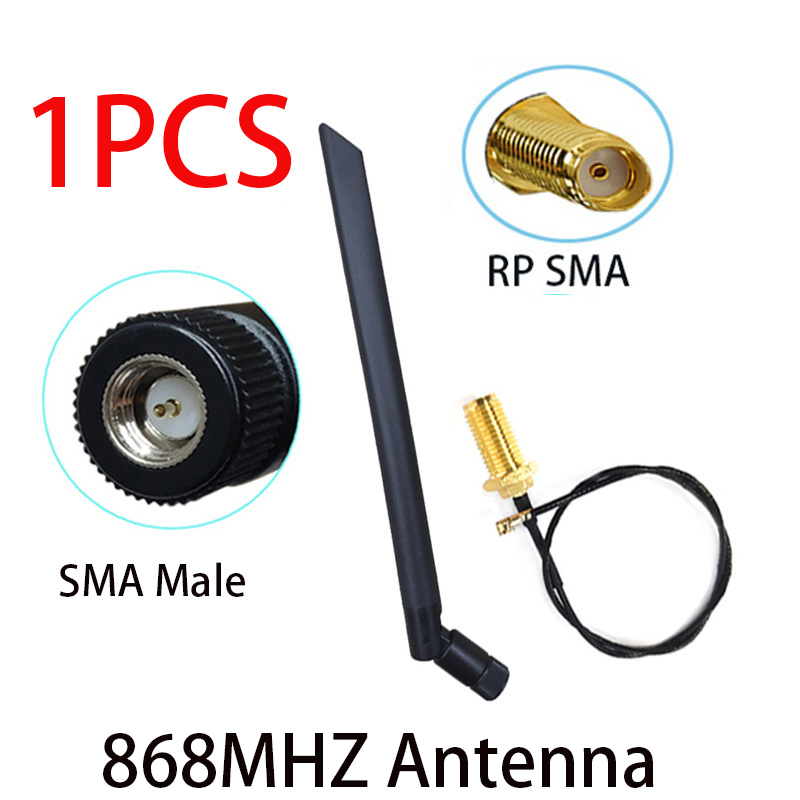 868MHz 915MHz Antenna lora pbx antena 5dbi RP-SMA Connector GSM 915 MHz 868 IOT antena antenne 21cm SMA Male /u.FL Pigtail Cable: 1PCS MC