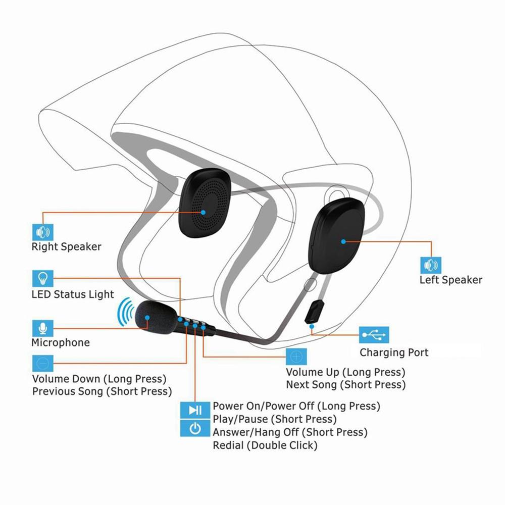 Oreillette sans fil pour Moto, appareil de communication pour casque, Intercom pour casque, étanche, T2