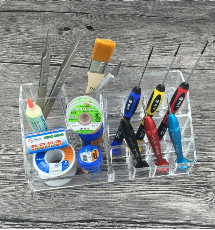 PHONEFIX Electronic Components Storage Box Acrylic Plastic Toolbox Parts Screws Acrylic Container for Mobile Phone Repair