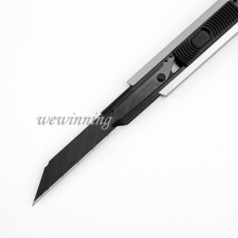 Aluminum Alloy Utility Knife Cut Art Knife Paper Cutter Metal Blade Self-Locking Angle with Fracture Envelope Opener