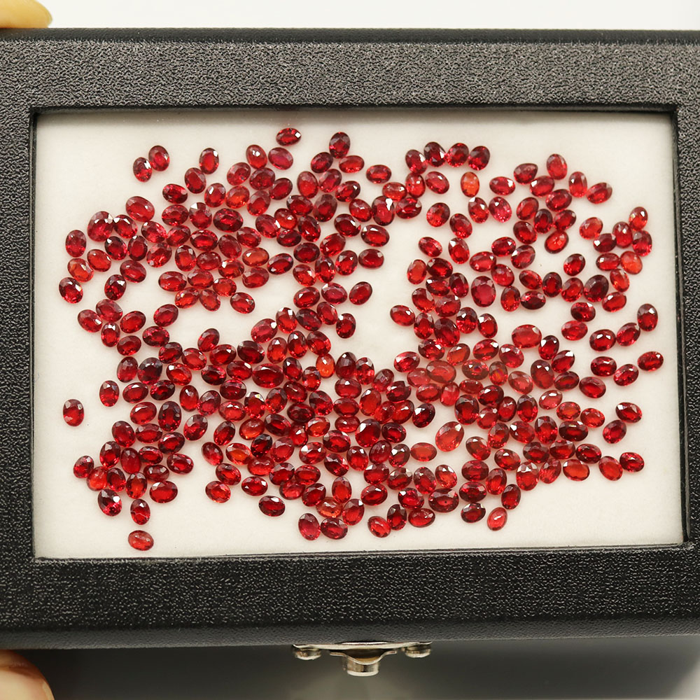 Zaffiro rosso naturale ovale 3*4mm brillante preziosa pietra preziosa colorata sciolta per gioielli fai da te un pezzo in un lotto tbj