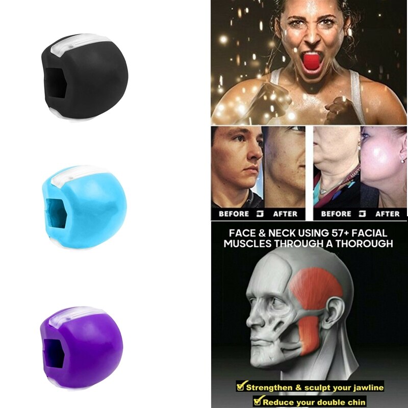 Jawline-mascarilla facial para hombre, ejercitador de músculo, bola para masticar, morder, entrenamiento, novedad de