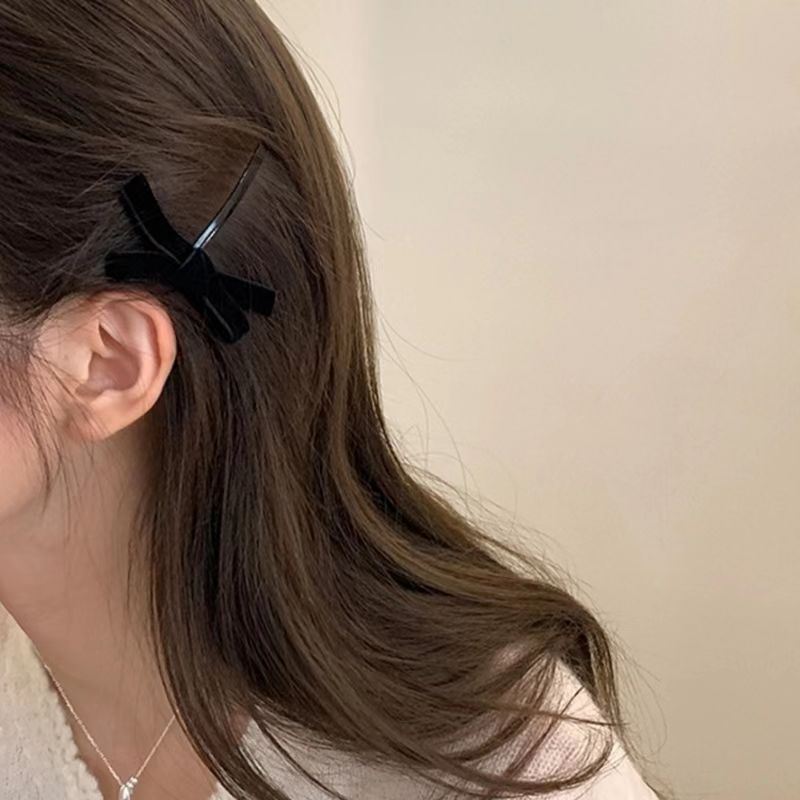 Paquete de 2 pinzas para el pelo con lazo de terciopelo negro para niña, diademas para niña, pasadores, bandas elásticas para el cabello para mujer