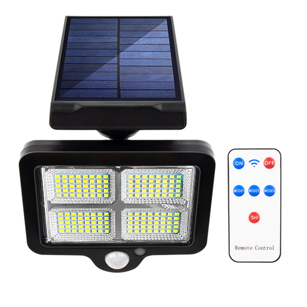 LED Solar Wall Light Outdoors Motion Sensor Waterproof Garden Lighting + 5m Extension Cable Courtyard Fence Driveway Street Lamp: 160LED With Remote