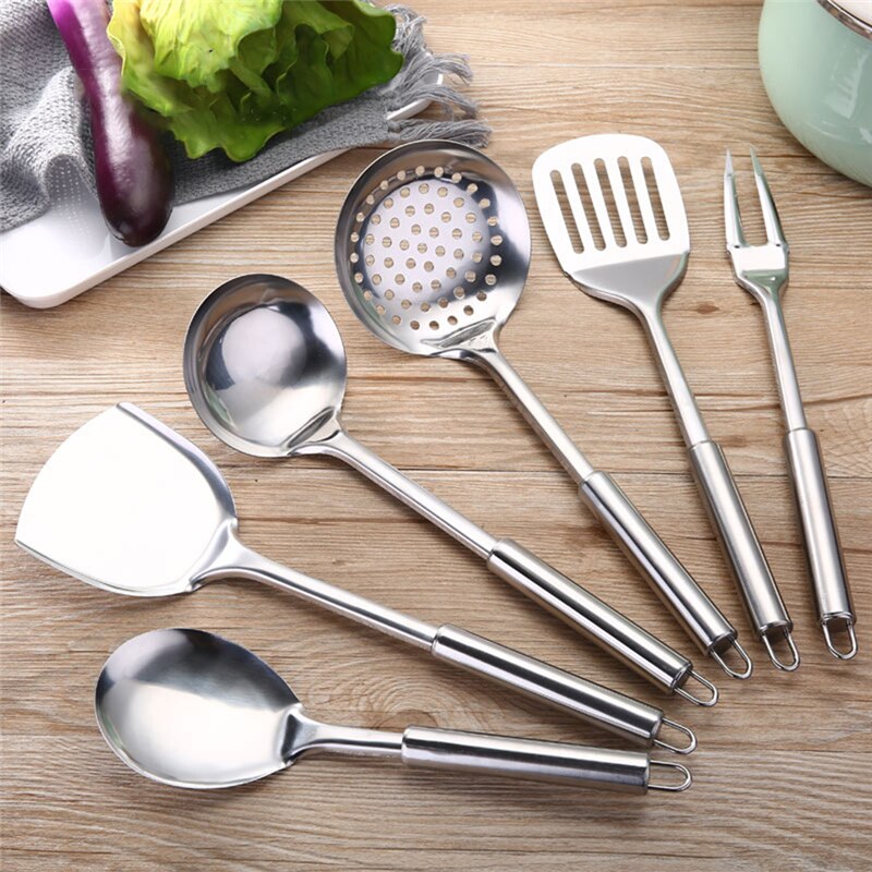 Stainless Steel Kitchen Cooking Utensil Set Cookware Colander Spoon Spatula Shovel Nonstick Cookware