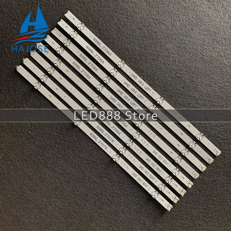 8 PCS/set tira de LED para iluminación trasera para LG 49LJ510M 49LJ58300W 49UH603V 49UH620V 49LW340C 49LW340H 49LF5400 49UH610V 49LH570V 49LH590V