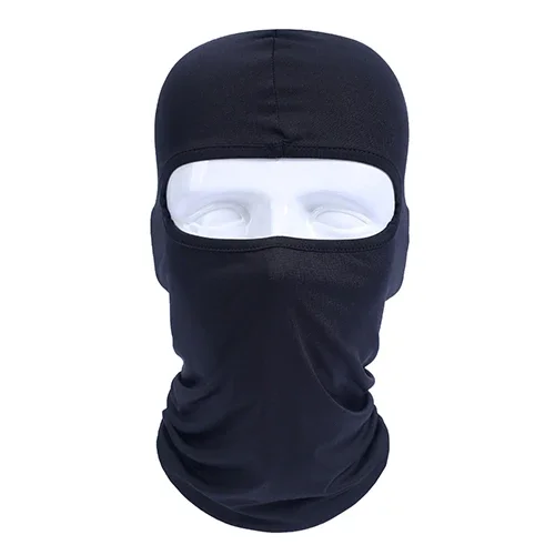 Gorro de pasamontañas deportivo transpirable de secado rápido a prueba de viento máscara facial completa para montar correr esquí senderismo cubierta facial al aire libre hombres: Negro
