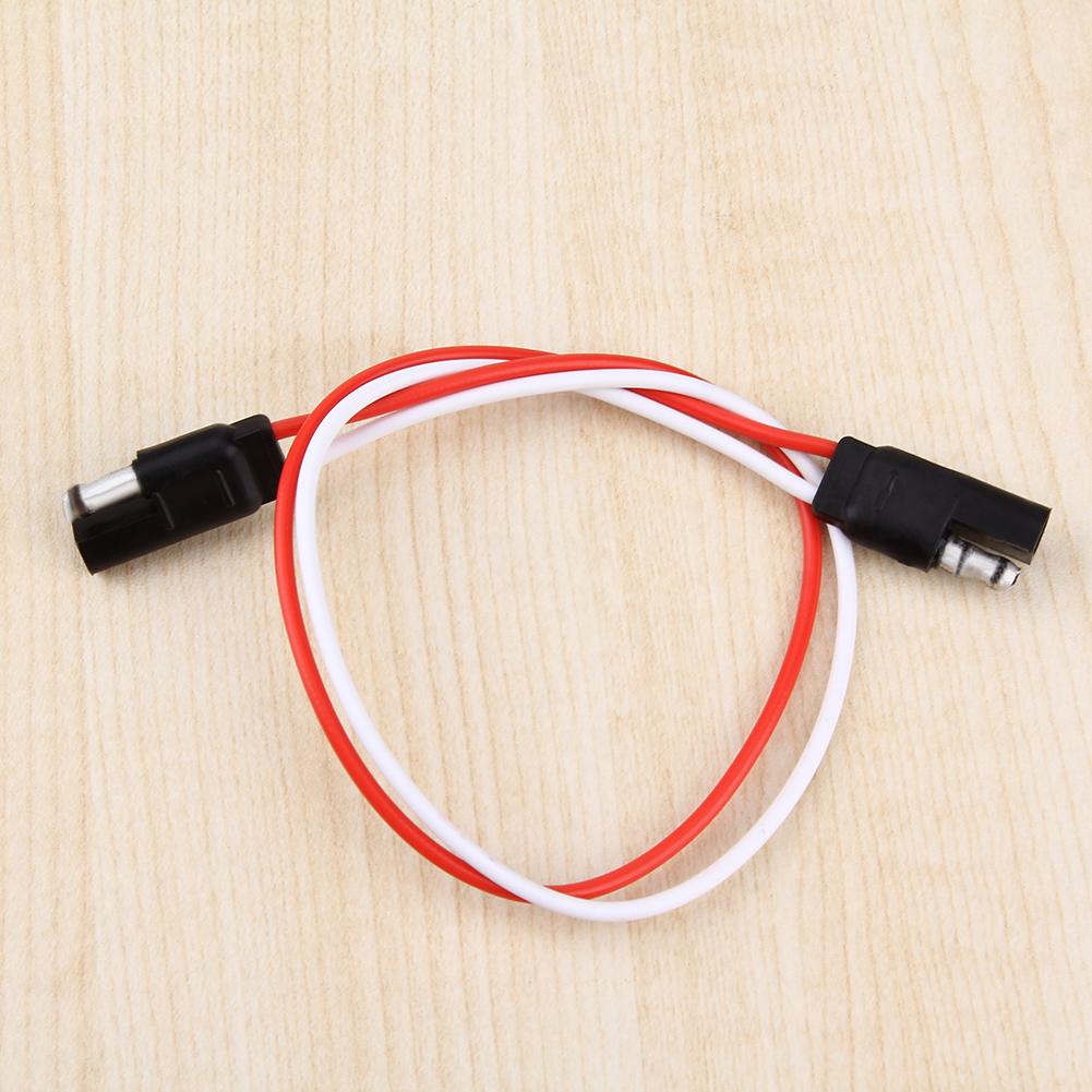 30.5cm/12in 2-Pin SAE Plug Trailer Light Wiring Harness Extension Cable Flat Wire Connector