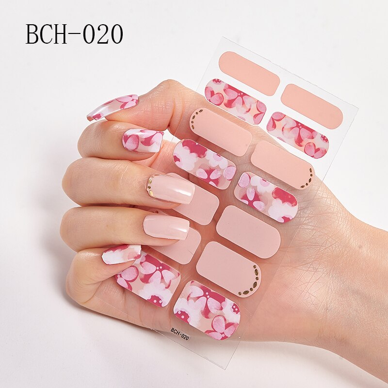 Japanese/Korea Style Nail Stickers Nail Wraps Stripe Full Cover Self-Adhesive Flower Waterproof Nail Polish Stripe Nail Art