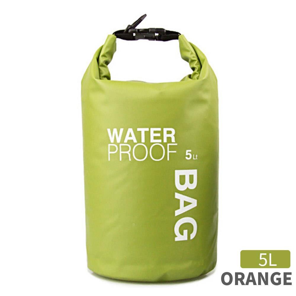 Slidstærk vandtæt tørpose drivpose 3 farve sport svømning udstyr udendørs svømmetasker praktisk 250 dpvc klip klud: Grøn / 5l