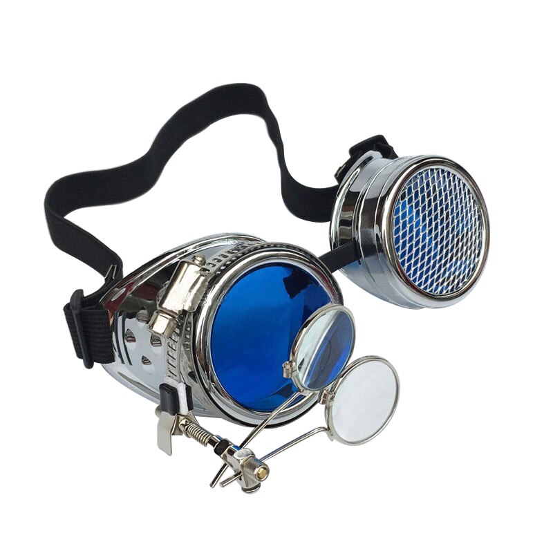 Cosplay Steampunk Goggles Industrial Magnifier Retro Gothic Eyeglasses Halloween Props Punk Glasses Red Blue Green Yellow Black: Blue