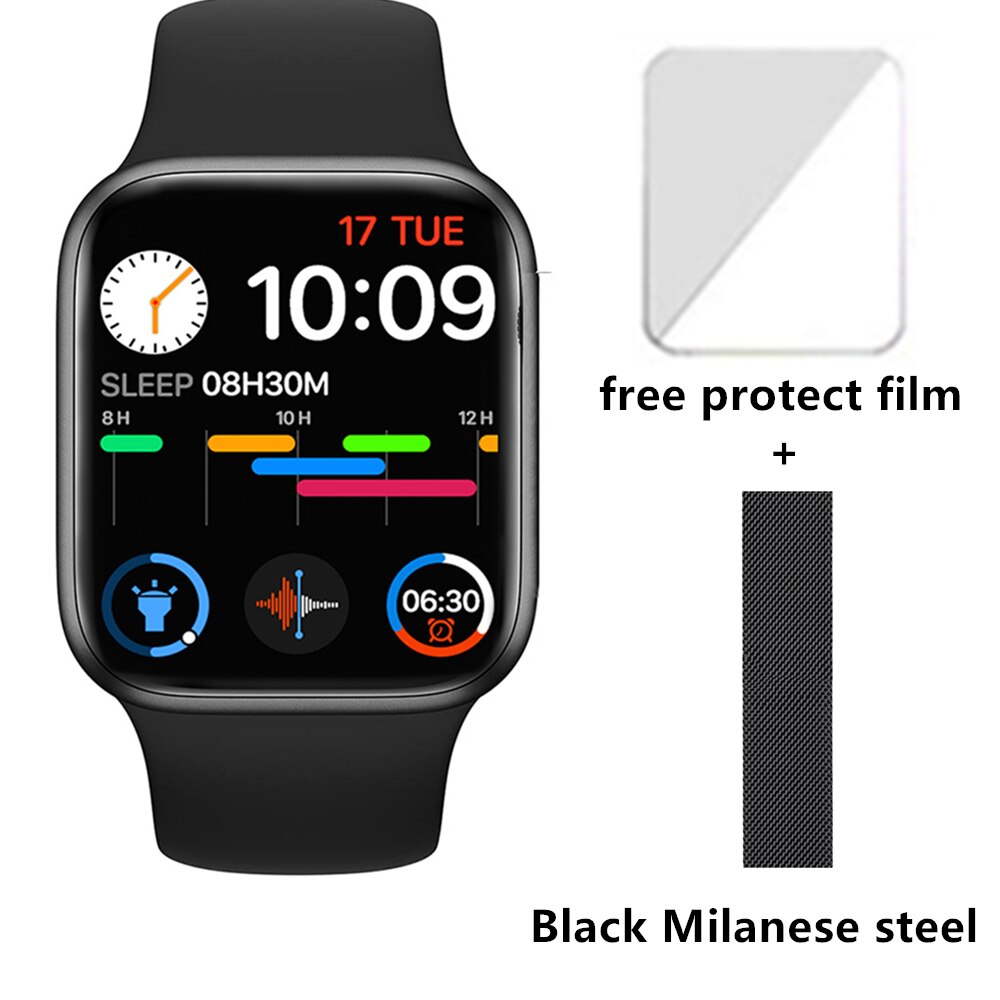 Cobrafly T500 PLUS Smartwatch - 44mm IWO Style - Bluetooth Call - Heart Rate & Fitness Tracker: B add black steel