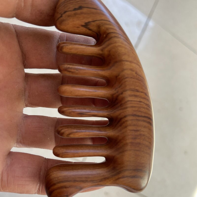 Peine de bolsillo de madera Natural para SPA, cepillo de masaje de cabeza de cuero cabelludo Guasha, masajeador dentado ancho, herramienta de peinado del cabello para el cuidado de la salud, 1 pieza