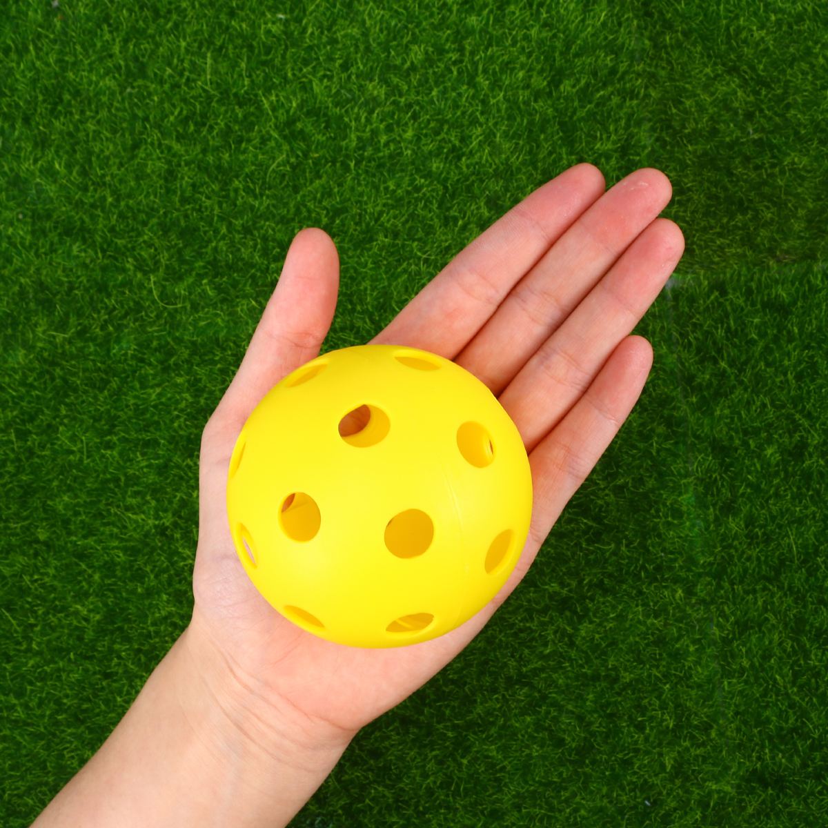 8 stk plastik golfbolde gul pickleball bold med huller legetøjsbold til indendørs og udendørs baner