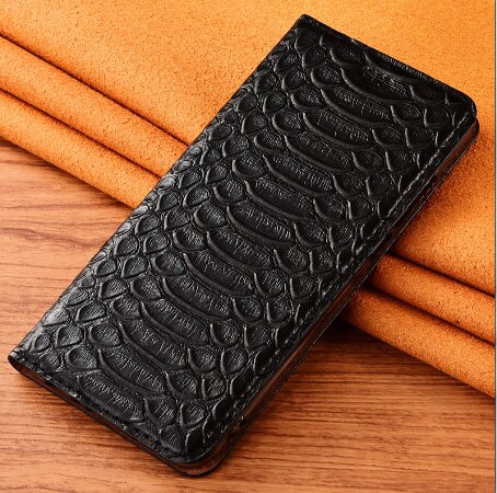 Python genuine leather case for Huawei Enjoy 10e cover for Huawei Nova 5t/Huawei Honor 9A holster phone case card slot holder: Huawei Enjoy 10e / Black