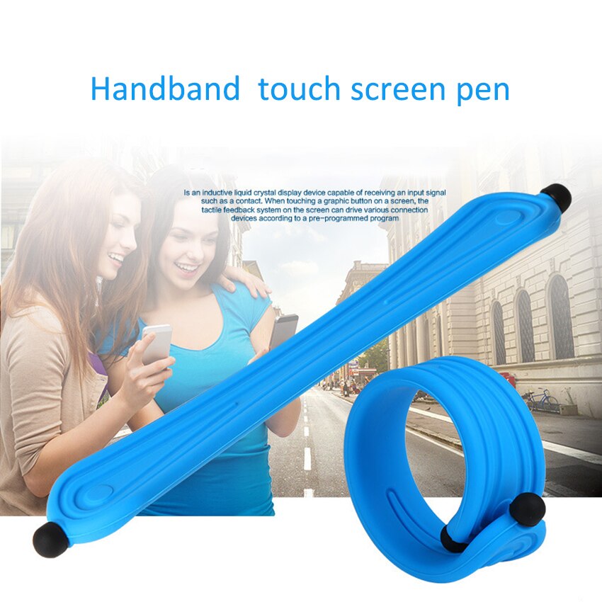 Universal Capacitive Screen Touch Pen for Smartphone Tablets Touch Pens Silicon Band Wrist Strap Mobile Phone Stylus