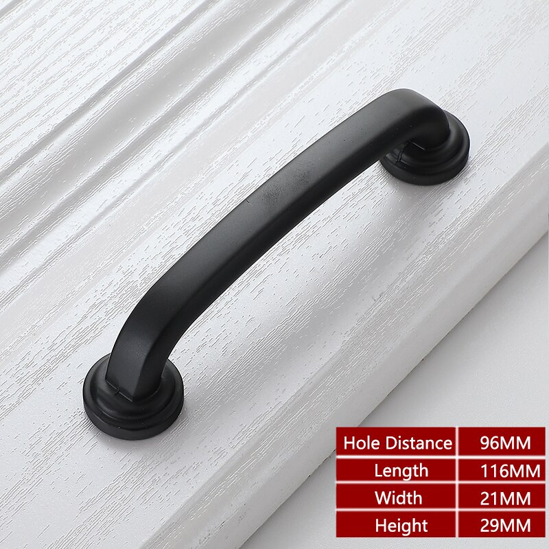Yutoko modern svart skåp handtag fyrkantig möbel hårdvara rostfritt stål köksdörr knoppar skåp garderob låda drar: 675-96mm