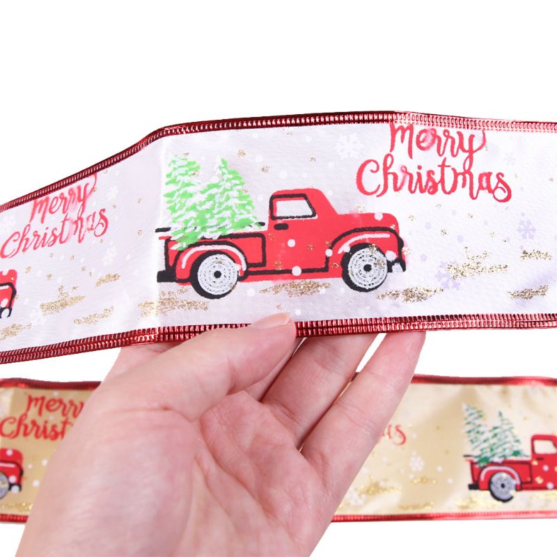 Cintas decorativas navideñas de 10M de longitud, cinta de satén en polvo, cintas artesanales, decoración de árbol de Navidad, fabricación de lazos