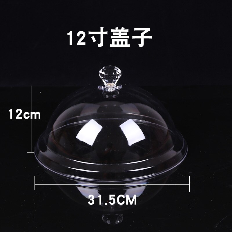 Shatter-resistant Acrylic Fresh-keeping Cover Transparent Round Tray Food Dust Cover Plastic Bread Food Cover Baking Cake Pan: D-1PCS