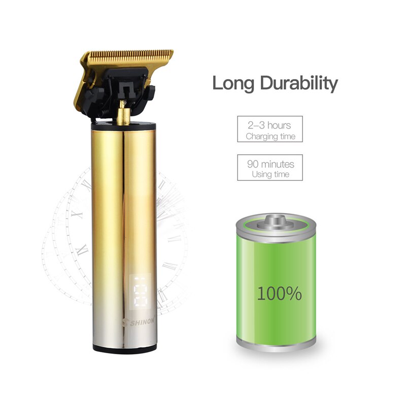 USB Rechargeable Hair Clipper LCD Digital Display Cordless Nose Ear Beard Trimmer Rechargeable Shaver Hair Cutter