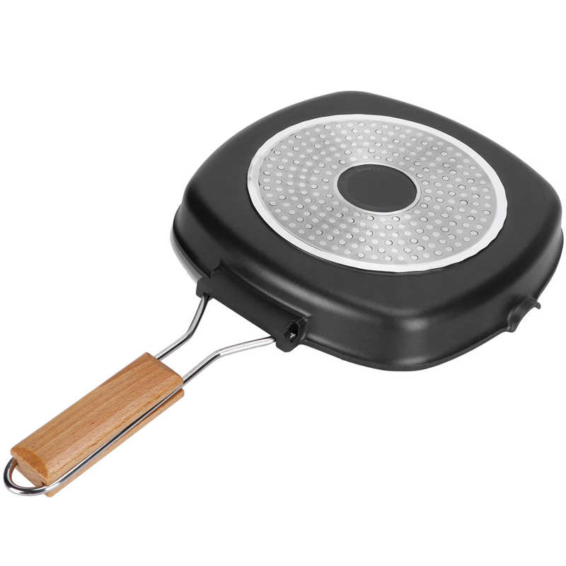 Poêle Camping gril poêle pliable poignée en aluminium haute température coulée outils de cuisson cuisinière à gaz général pour la cuisine à domicile