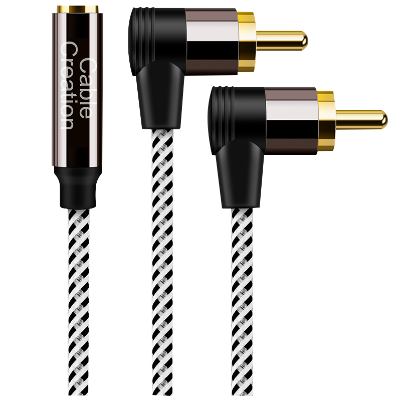 90 grad Rechtwinklig 3,5 MM zu RCA Stereo Audio Y Splitter Cbale 2RCA Stecker auf 3,5 MM Männlich Jack RCA AUX Kabel für DJ Verstärker: 2RCA Elbow TO 3.5mm / 2M