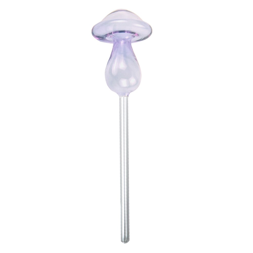 5 Color Plant Flowers Water Feeder Mushroom Shape Plant Self Watering Device Glass Clear Glass Plant Waterer Device: purple