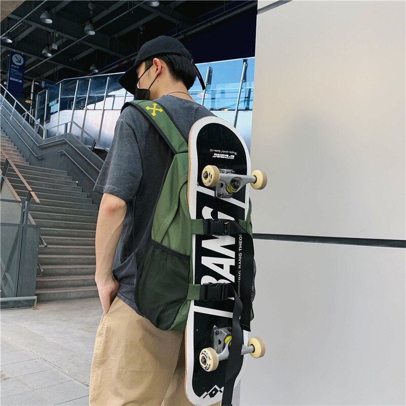Stijl dubbele schouder vrouwelijke koreaanse junior middelbare school student schooltas oxford doek trend sport skateboard rugzak mannelijk