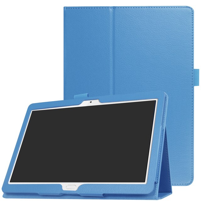 Hoesje voor huawei mediapad  m3 lite 10 bah -w09 bah -al00 ultradunne flip stand pu leren hoes voor huawei  m3 lite 10.1 tablet funda: Hemelsblauw