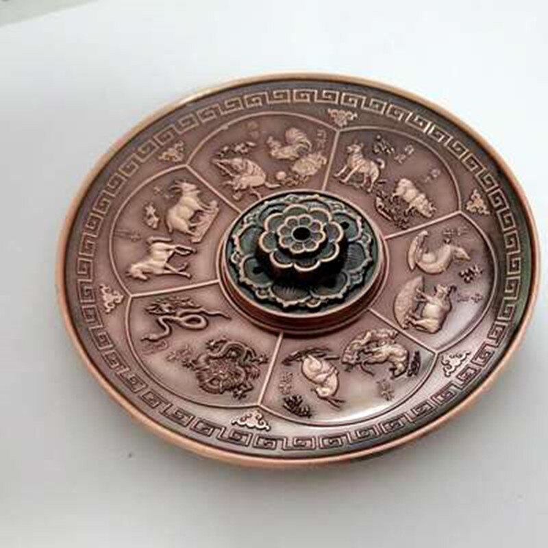 Retro 5 huller lotus røgelse brændere drage røgelse holder pind kegle røgelse tallerken buddhisme hjemmekontor dekoration håndværk