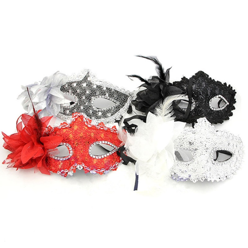 Kant Venetiaans Masker Maskerade Carnaval Gemaskerde Sexy Upper Half Gezicht Masker Bal Kostuum Zwart/Wit/Zilver /rood