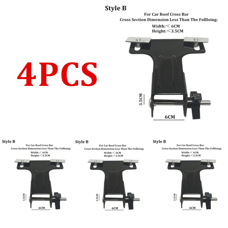 ALWAYSME 1 Stck Auto Fracht Träger Gestell Gepäck Korb Und Auto Dach Gestell Kreuz Bar Halterung Teile 4 Größen wählen: Klemme Mund 6CM