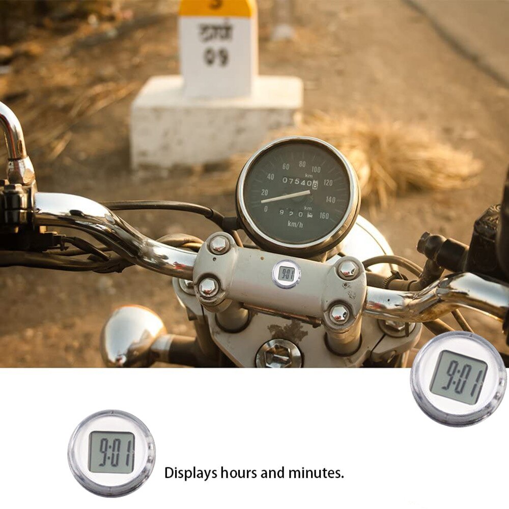 Aozbz motorcykel elektrisk klocka utomhus vattentät mini elektronisk dubbelsidig självhäftande mini precisionsklocka digital klocka moto
