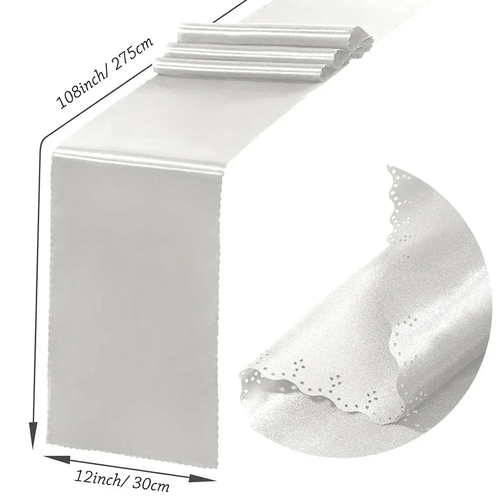 30 cm x 275cm(12*108 tum) bröllops satinbordlöpare sidenband bordsflaggor för banketter fest ljus matbordsdekoration: Gul